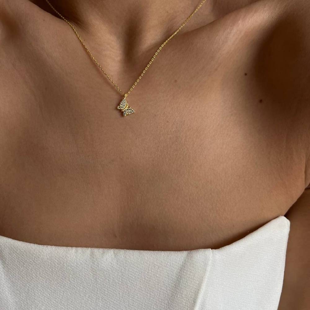 Kardelen MINIMAL BUTTERFLY NECKLACE - 925 SILBER Letzte 2 Tage