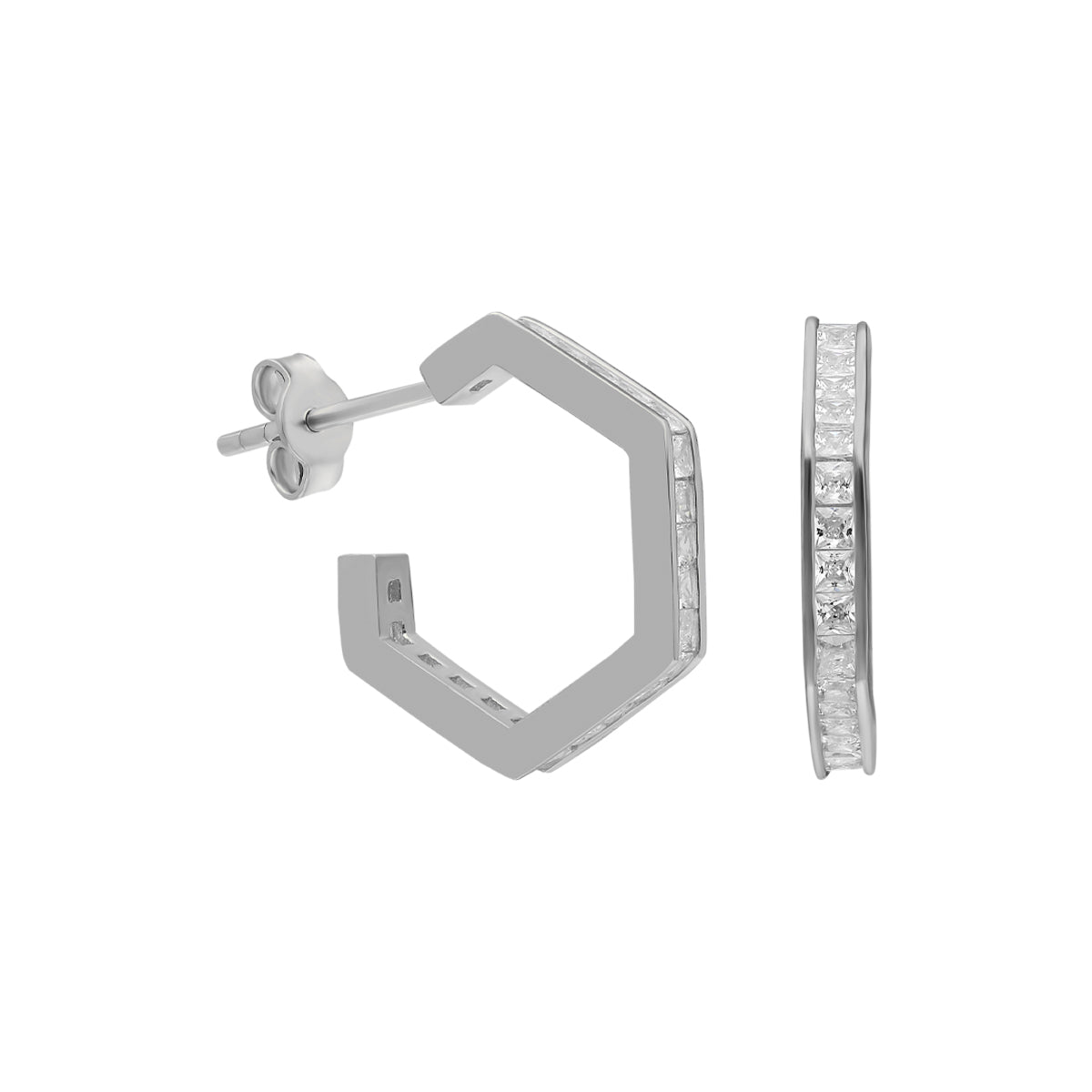 Kardelen Fünfeckige Ohrring mit Zirkonia - 925 SILBER Zeitbegrenzte Promotion