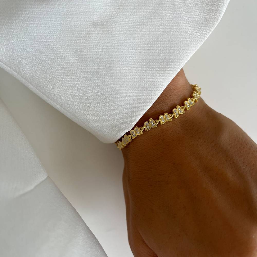 Kardelen Butterfly Armkette mit Zirkonia - 925 SILBER Super Rabatt