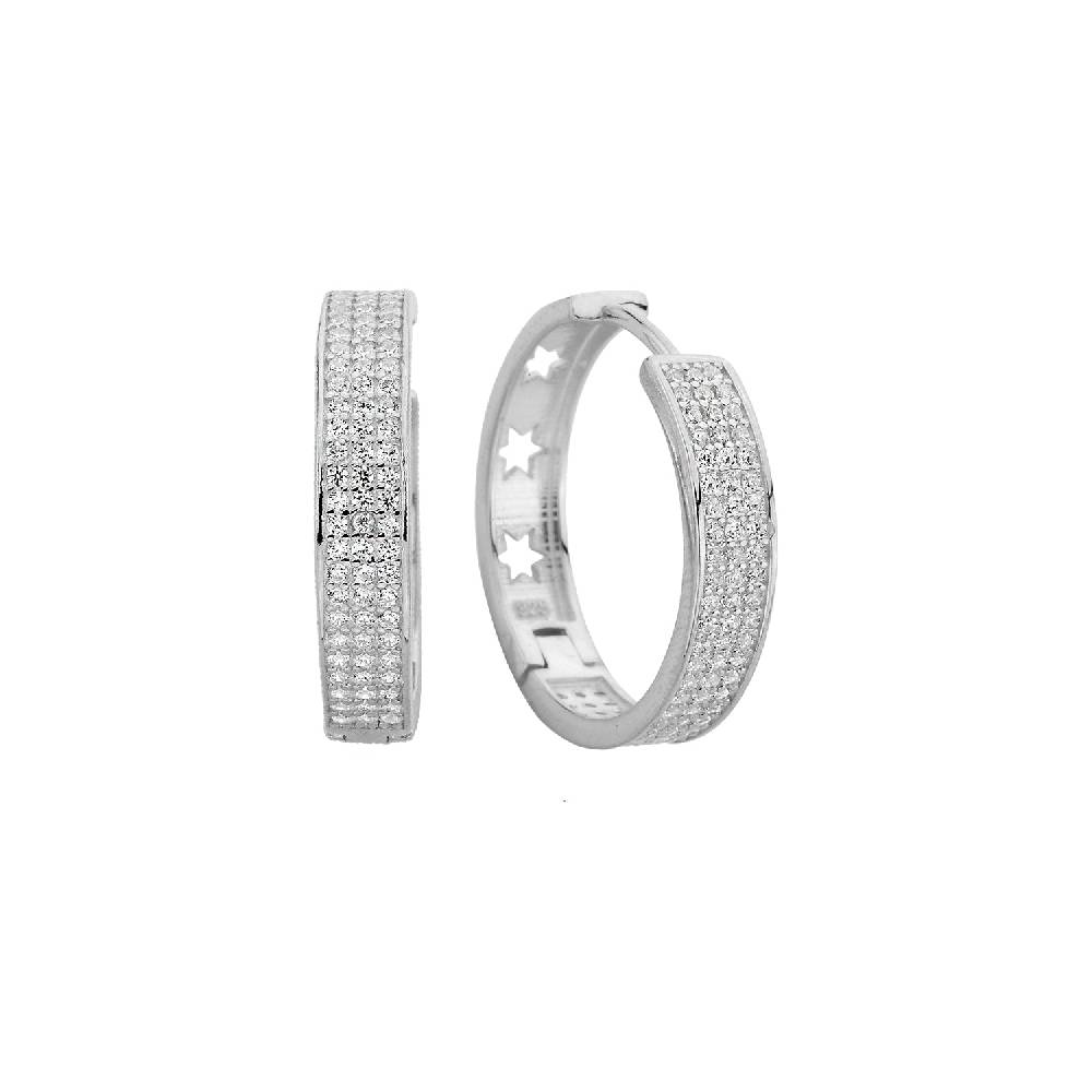 Kardelen Zirkonia Hoop Ohrring mit Sternsymbol - 925 SILBER 50% Rabatt mit kostenlosem Versand