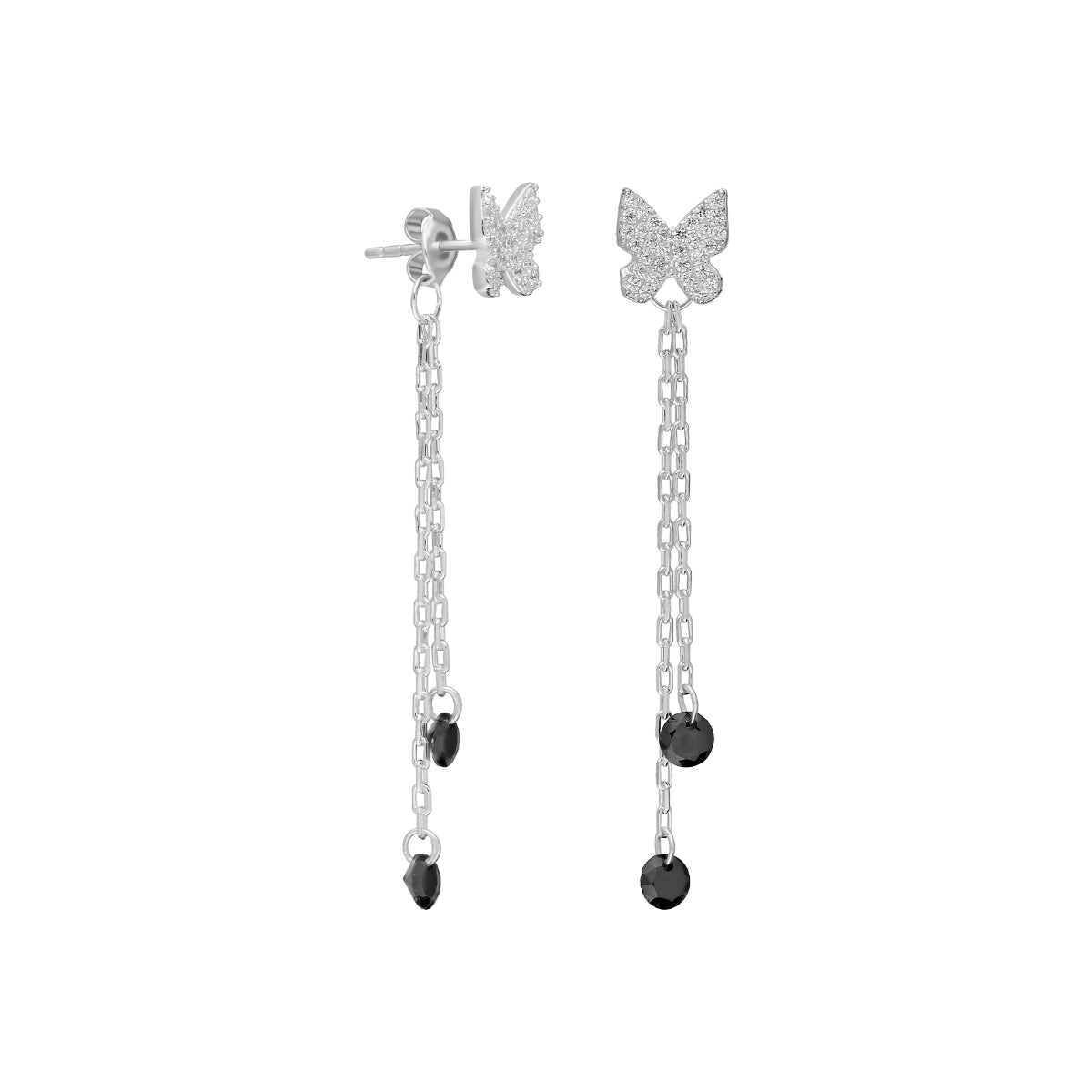 Kardelen Schwarze Schmetterling Ohrringe - 925 SILBER Online