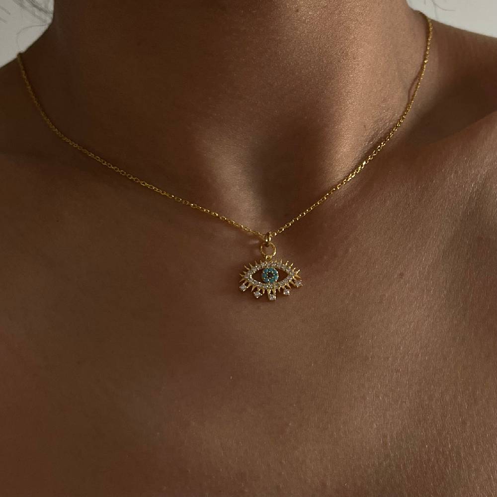 Kardelen Eye Effect Kette - 925 SILBER Angebote