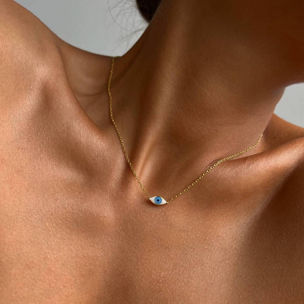 Kardelen COLORFULL MINI EYE NECKLACE - 925 SILBER Begrenztes Angebot