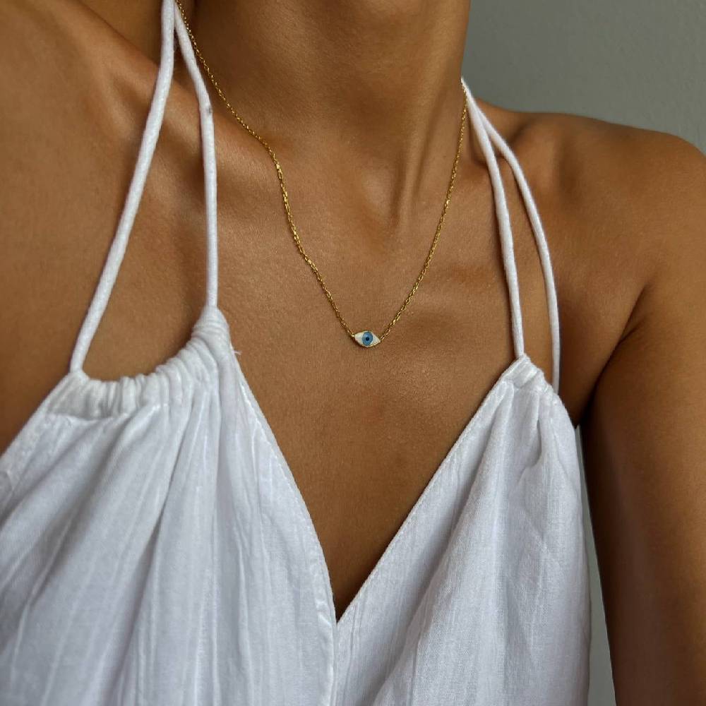Kardelen COLORFULL MINI EYE NECKLACE - 925 SILBER Begrenztes Angebot
