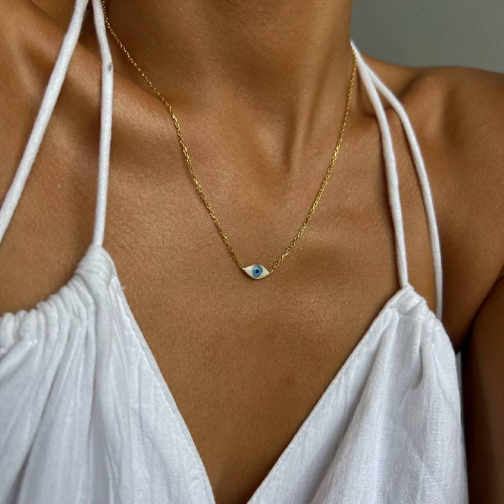 Kardelen COLORFULL MINI EYE NECKLACE - 925 SILBER Begrenztes Angebot