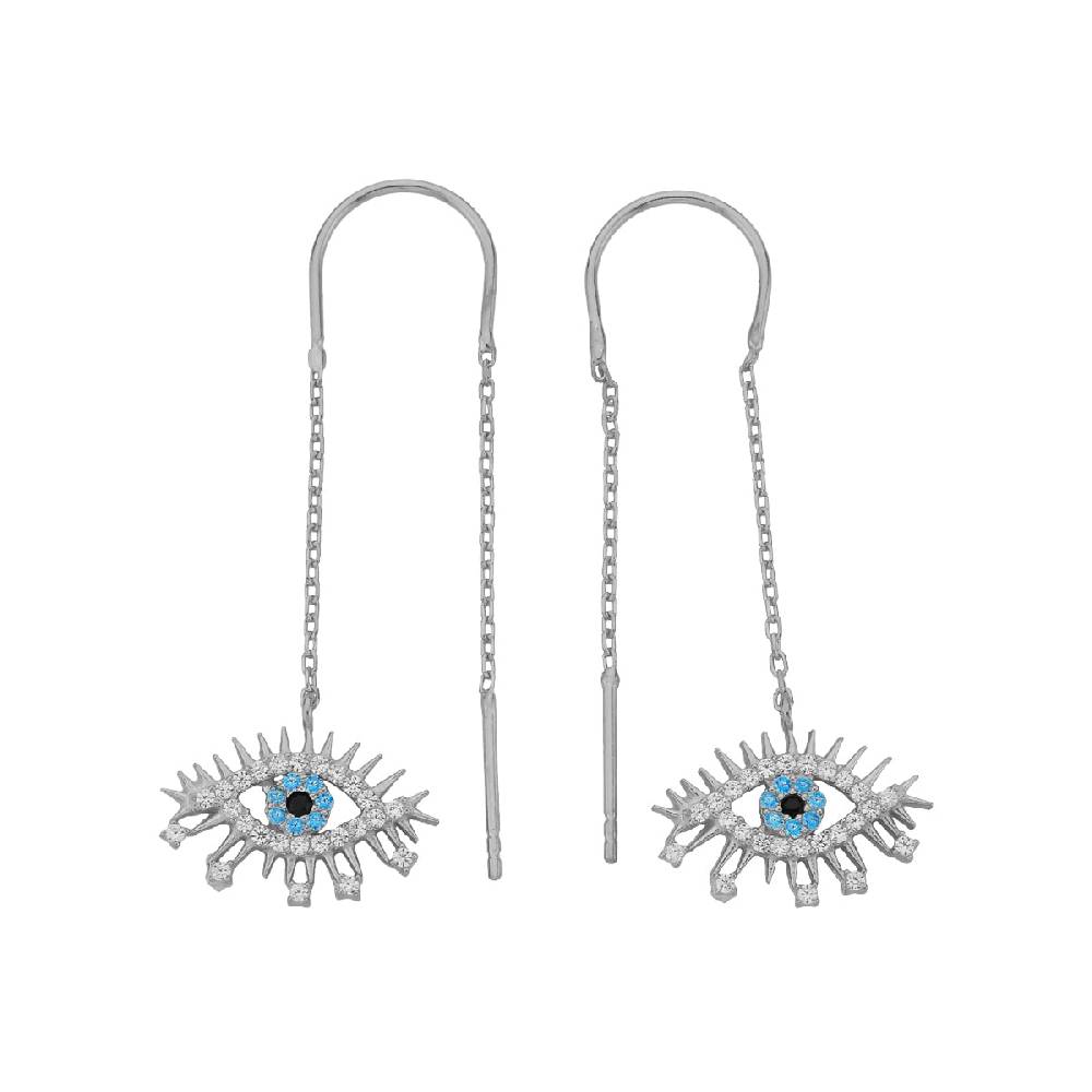 Kardelen Eye Effect Hängend Ohrring - 925 SILBER Lagerräumung