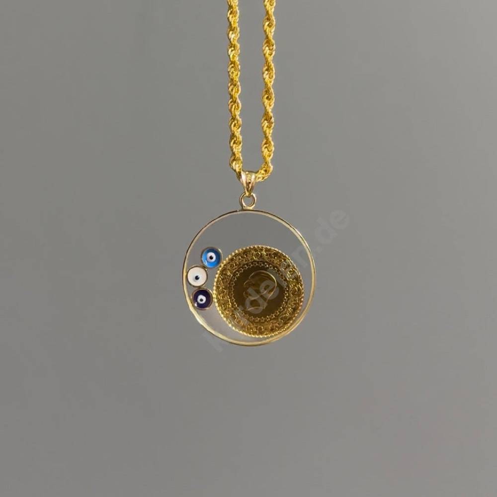 Kardelen 14K GOLD LUXUS CEYREK & NAZAR CHARM Saisonale Angebote