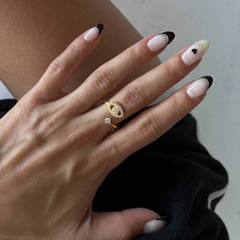 Kardelen Zirconia Eye Ring - 925 SILBER Räumungsverkauf