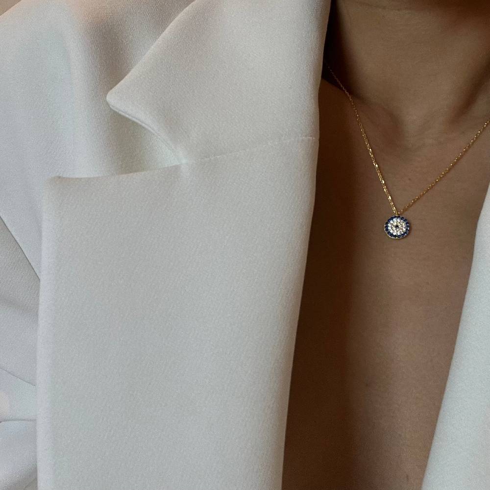 Kardelen NAZAR ZIRKONIA HALSKETTE - 925 SILBER Super Sparpreis