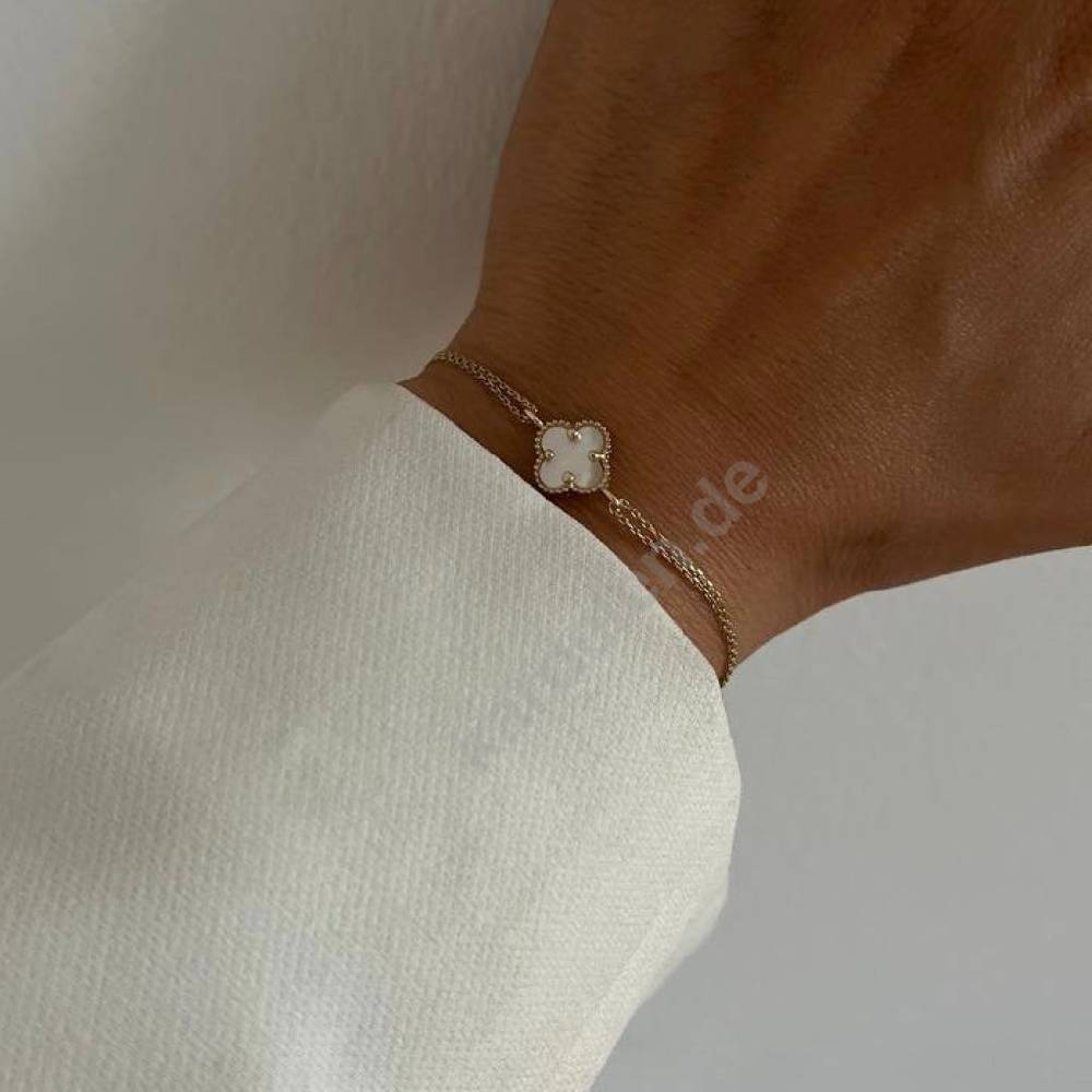 Kardelen 14k GOLD WEISSE KLEE ARMKETTE JETZT KAUFEN