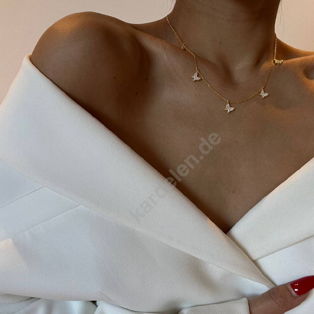 Kardelen 14K GOLD SCHMETTERLING- HALSKETTE Bis zu 65% Rabatt