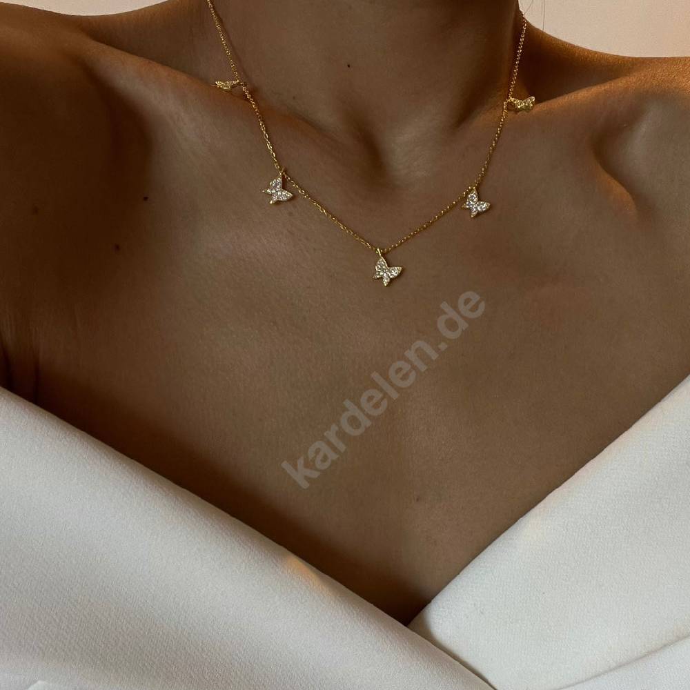 Kardelen 14K GOLD SCHMETTERLING- HALSKETTE Bis zu 65% Rabatt
