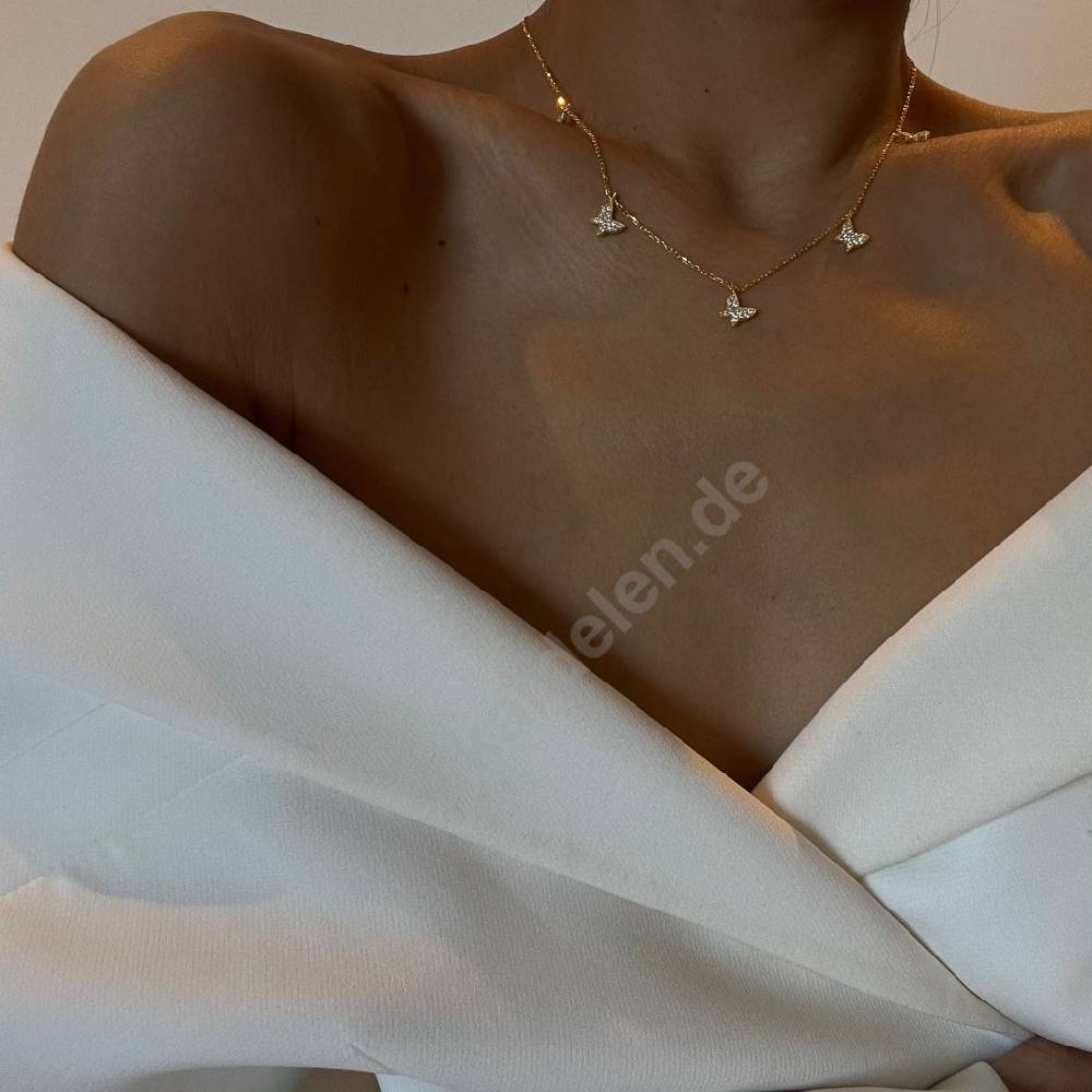 Kardelen 14K GOLD SCHMETTERLING- HALSKETTE Bis zu 65% Rabatt