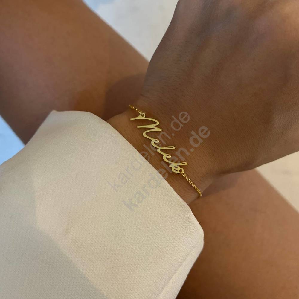 Kardelen 14k Gold Signatur Namens Armkette Sonderangebot der Fabrik