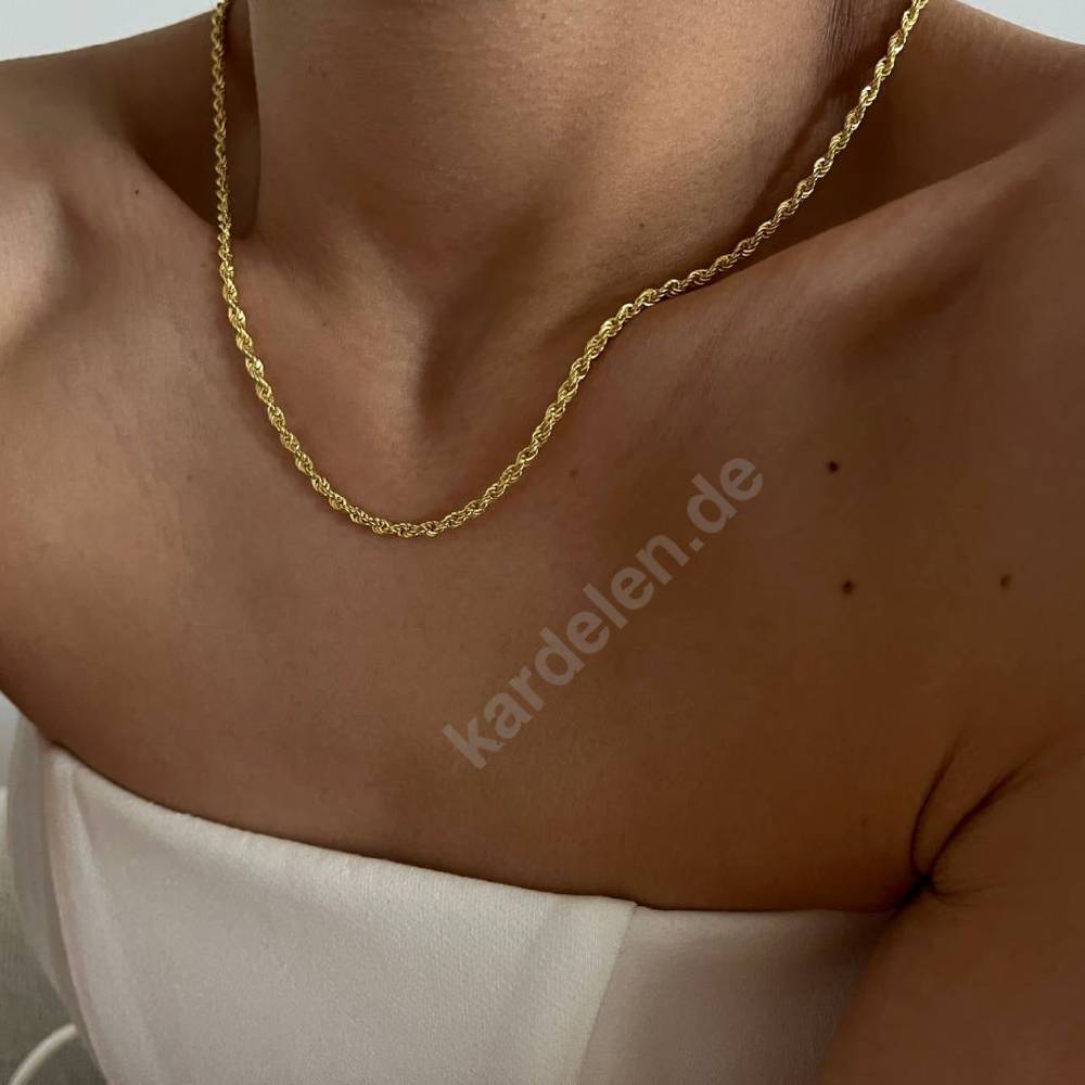 Kardelen 14k Gold Wirbel Halskette Vierteljährliche Förderung