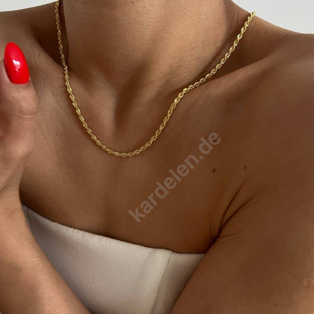 Kardelen 14k Gold Wirbel Halskette Vierteljährliche Förderung