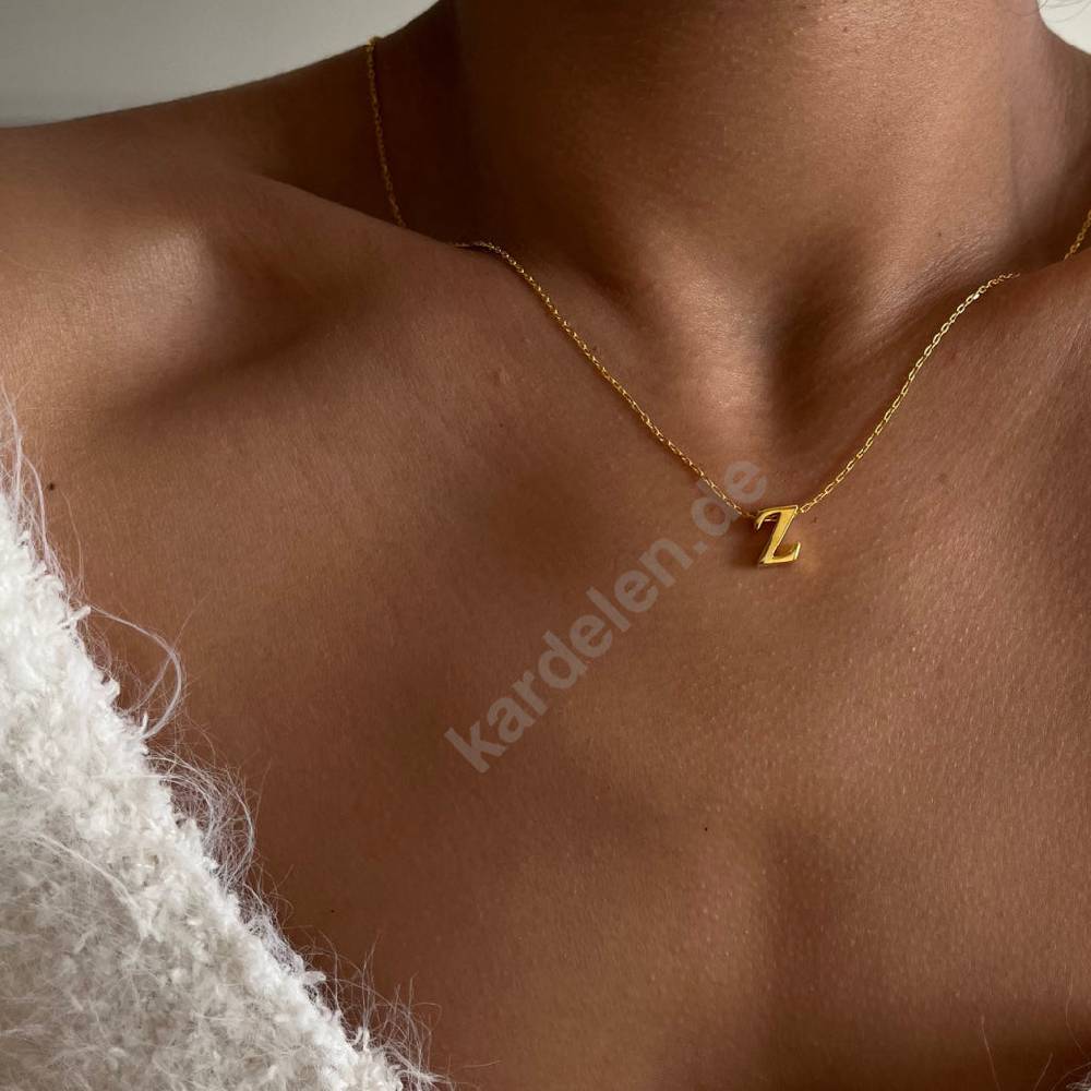 Kardelen 14K GOLD MINI BUCHSTABEN HALSKETTE Super Rabatt