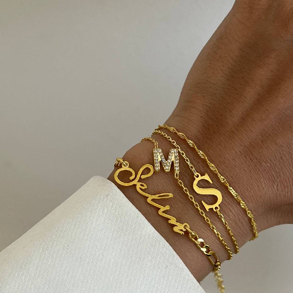Kardelen Zirkonia Letter Armkette - 925 SILBER zollfrei