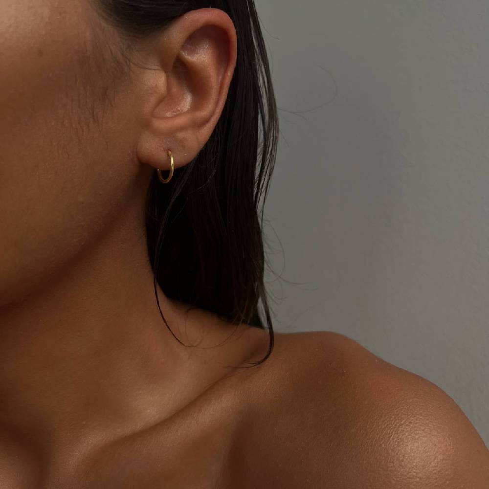Kardelen 10mm Plain Hoop Earrings 2025