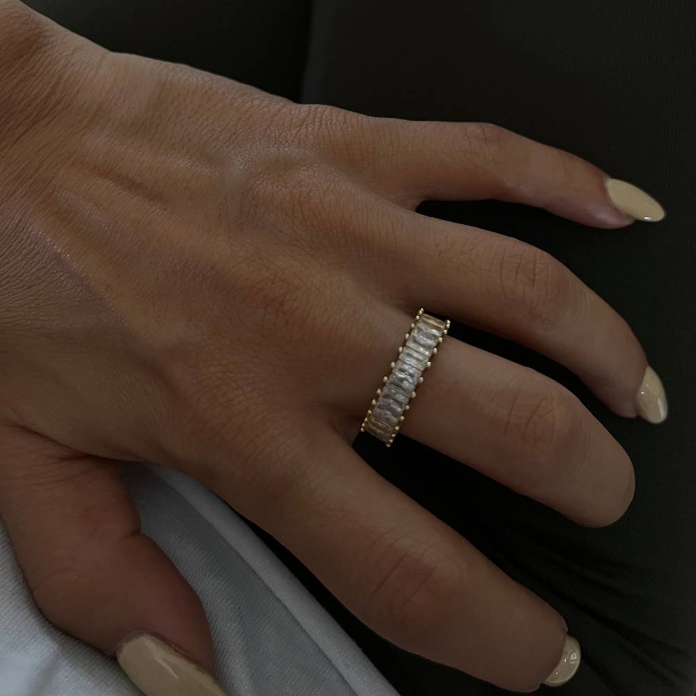 Kardelen Baguette Stones Ring - 925 SILBER Auslauf