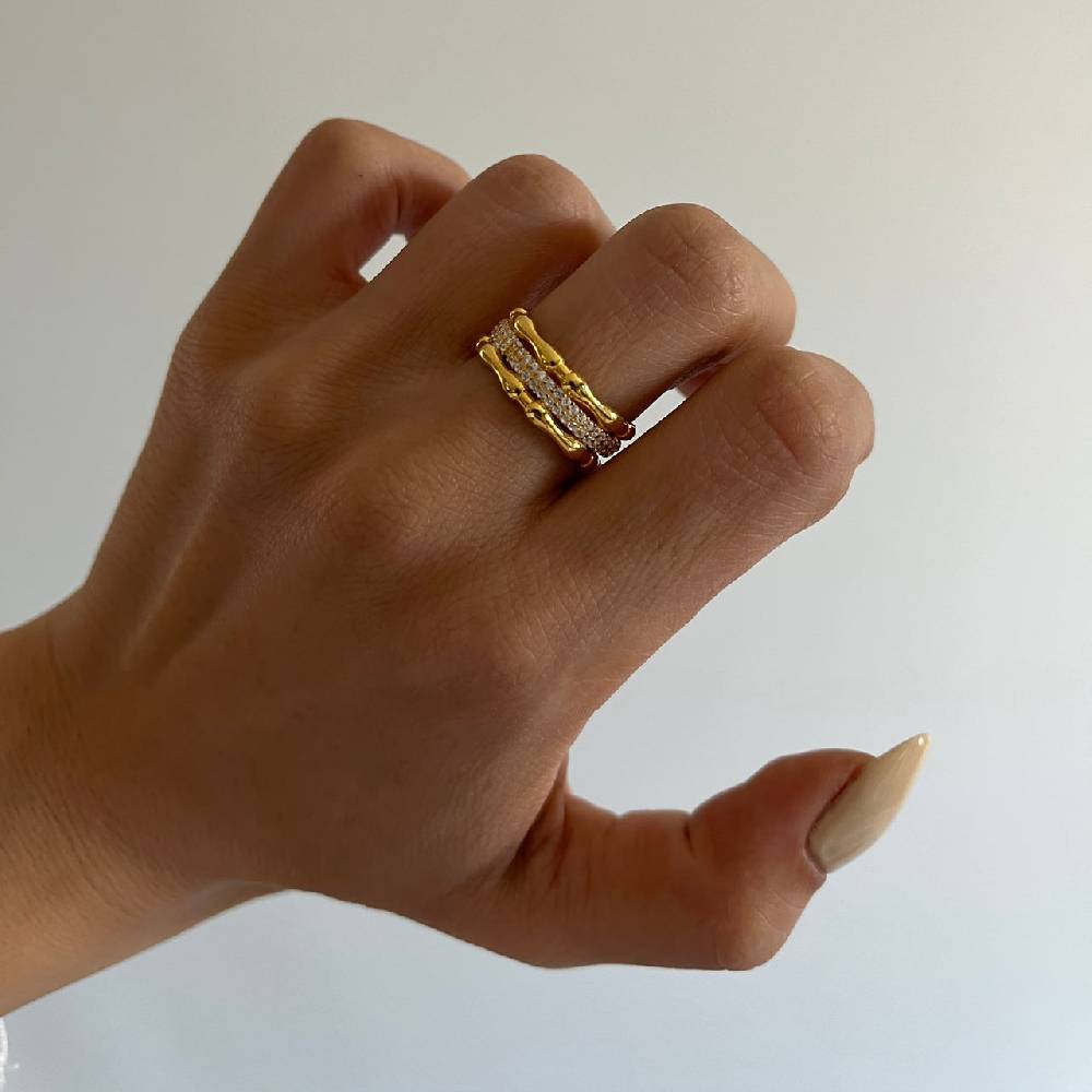 Kardelen Knochig Zirkonia Ring - 925 SILBER Blitzverkäufe