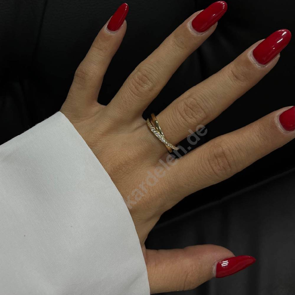 Kardelen 14K Gold Circle Zirkonia Ring Vatertagsangebot