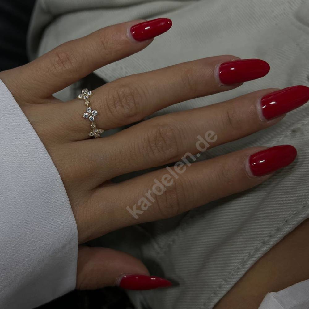 Kardelen 14K GOLD TRIO ZIRKONIA RING Lagerräumung
