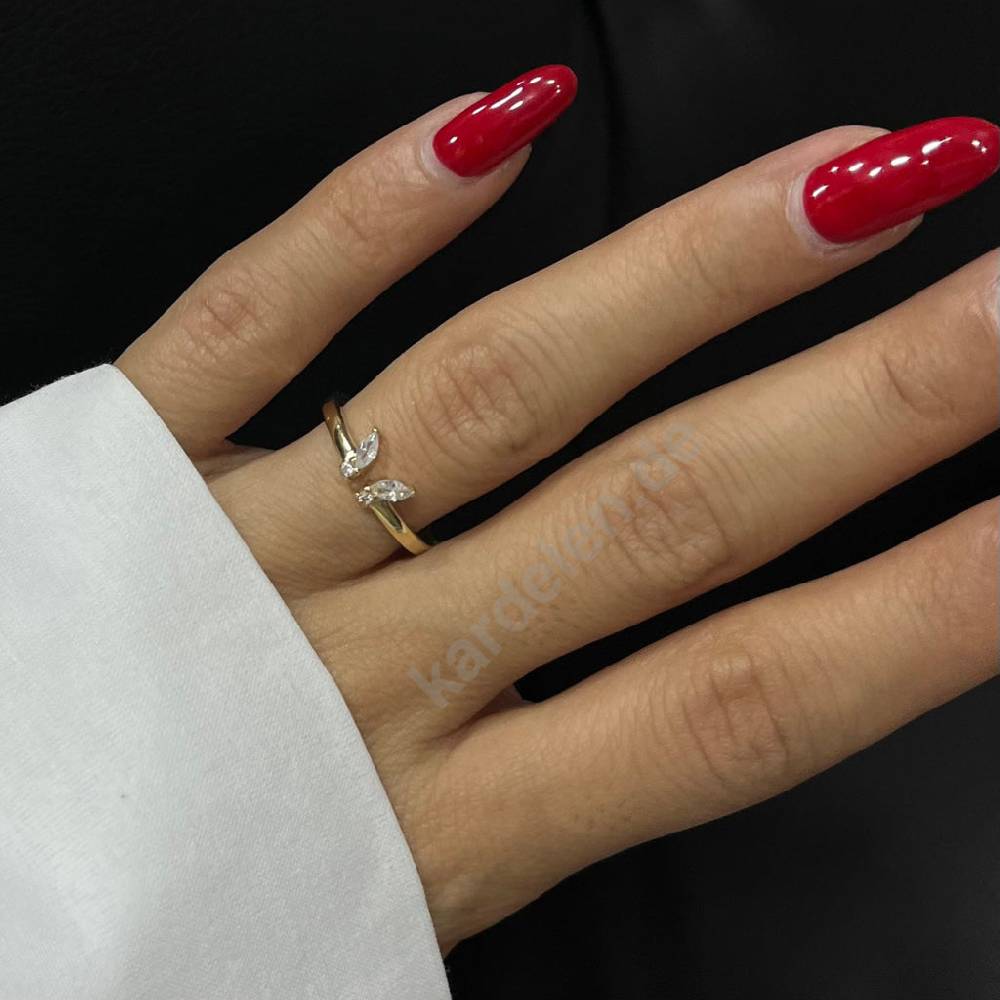 Kardelen 14K Gold Zirkonia Butterfly Ring Neueste Mode