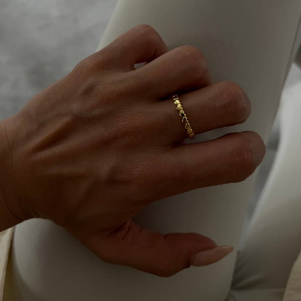 Kardelen Herz Line Ring - 925 SILBER Riesige Ersparnisse