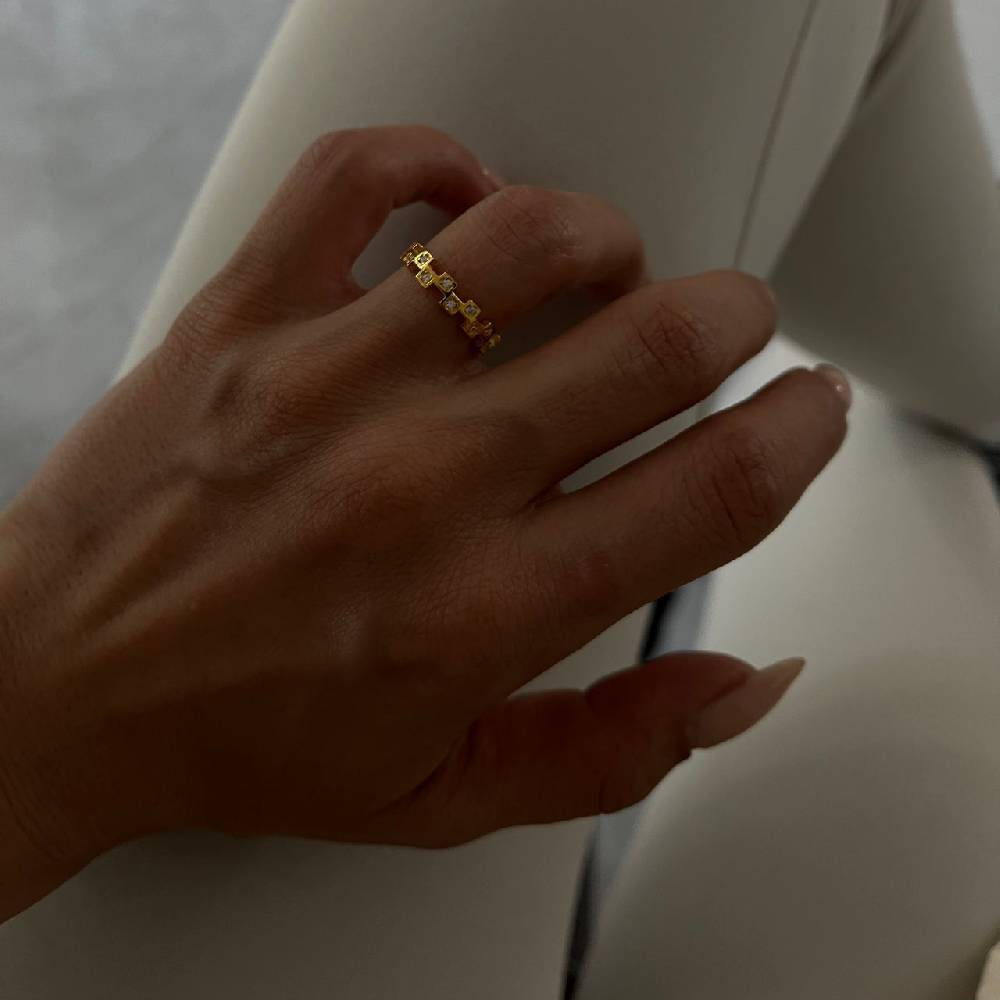 Kardelen Mini Squares Ring - 925 SILBER Bis zu 60% Rabatt