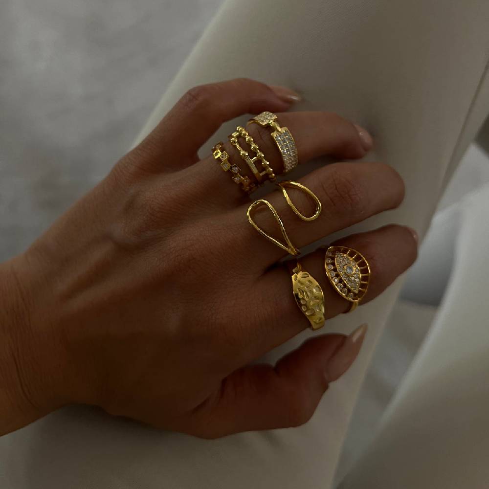 Kardelen Mini Squares Ring - 925 SILBER Bis zu 60% Rabatt
