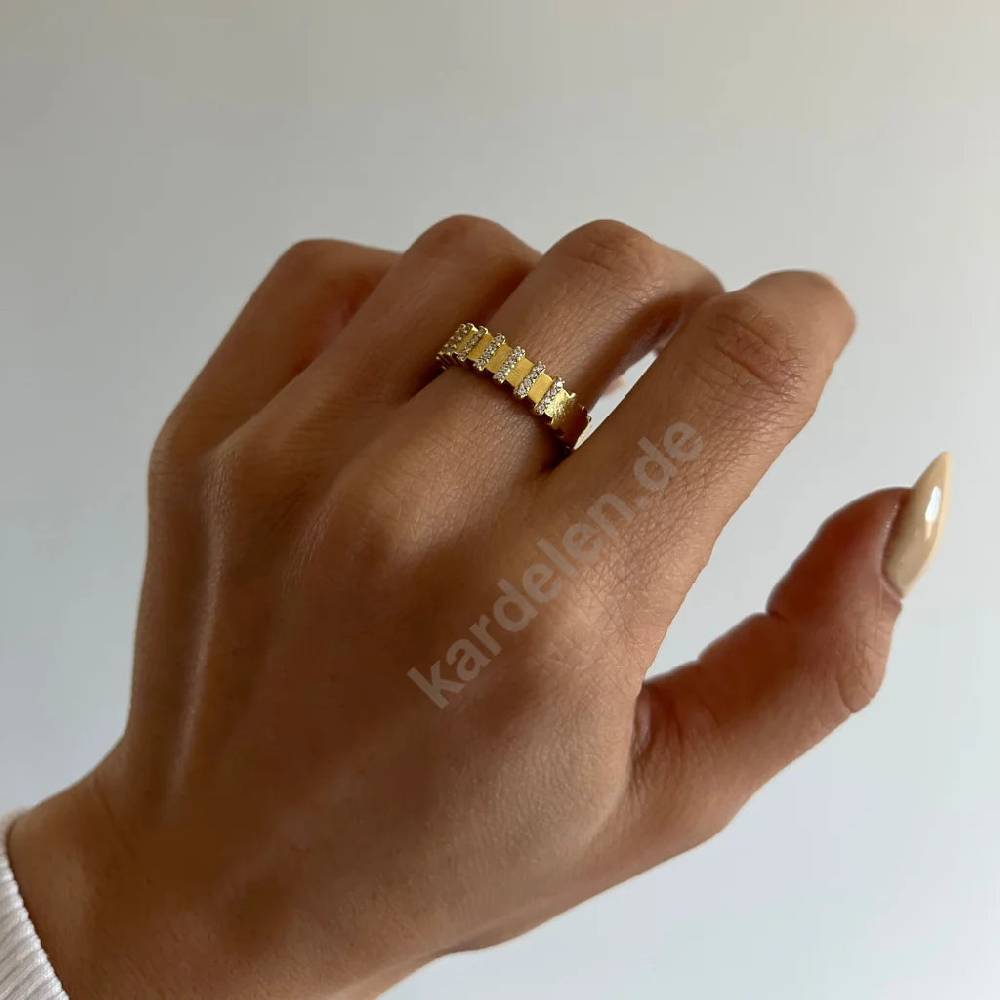 Kardelen Rose Ring - 925 SILBER Sonderangebot der Fabrik