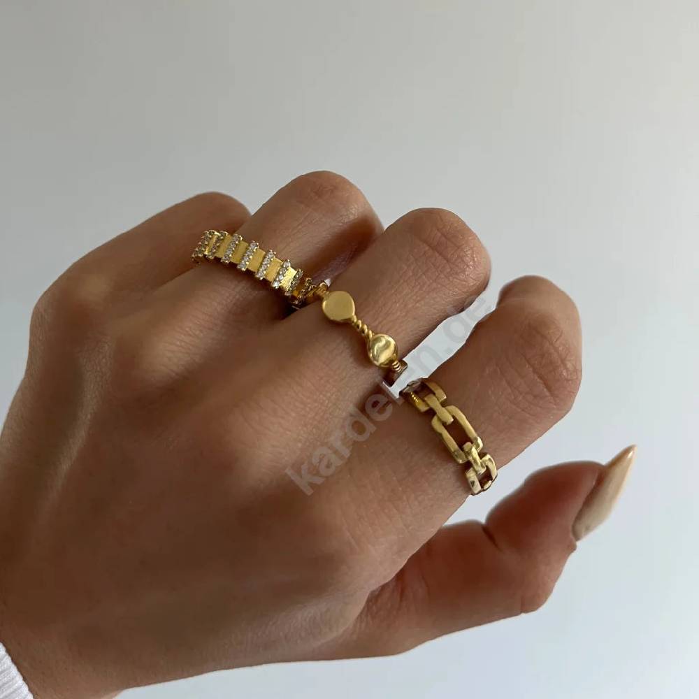 Kardelen Rose Ring - 925 SILBER Sonderangebot der Fabrik