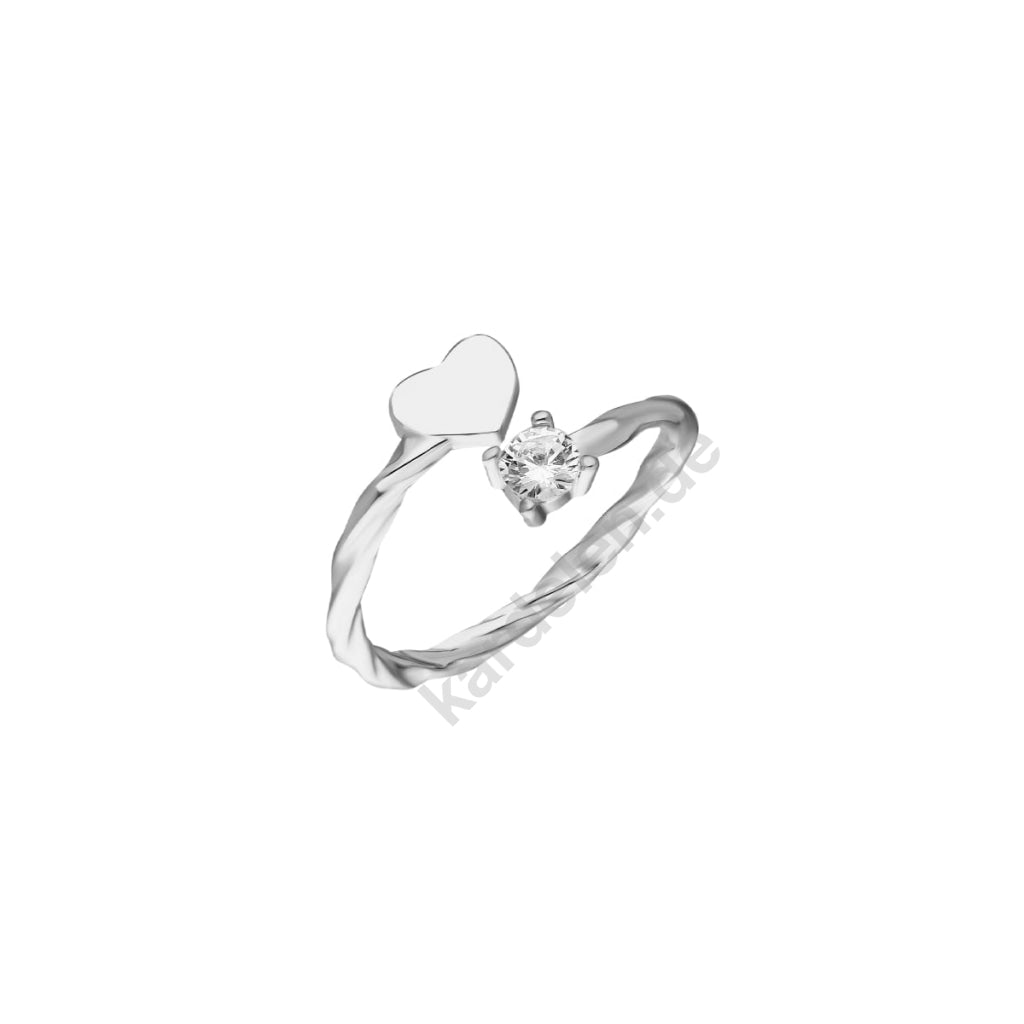 Kardelen Heart Diamond Ring - 925 SILBER Super Rabatt