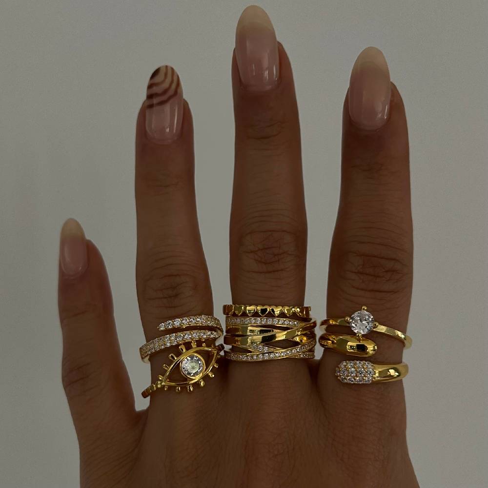 Kardelen Big Shaylee Zirkonia Ring - 925 SILBER Kostenloser Versand international