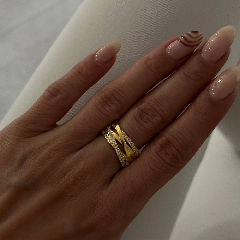 Kardelen Big Shaylee Zirkonia Ring - 925 SILBER Kostenloser Versand international