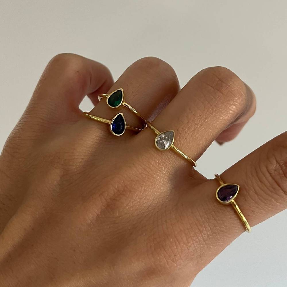 Kardelen Drop Ring - 925 SILBER Begrenzt auf 3 Tage