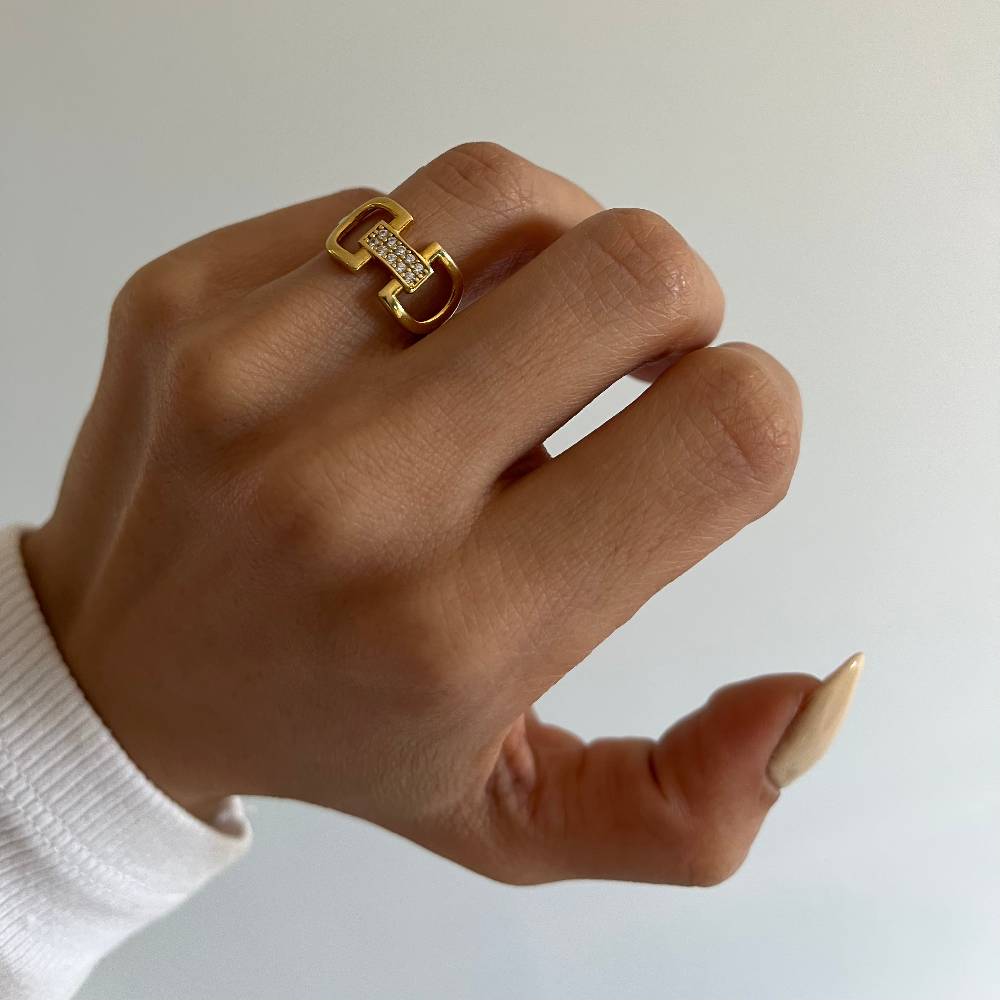Kardelen Sperren Chain Ring - 925 SILBER Im Verkauf
