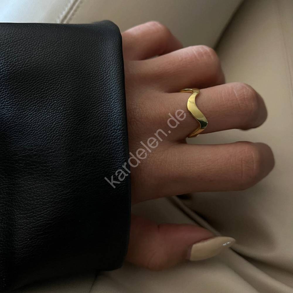 Kardelen Wave Ring - 925 SILBER 50% Rabatt für begrenzte Zeit