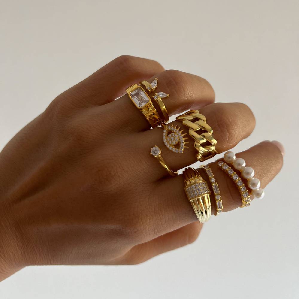 Kardelen Cuban Ring - 925 SILBER im Angebot