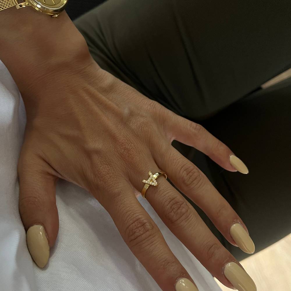 Kardelen Prague Zirkonia Stone Ring - 925 SILBER Blitzverkäufe