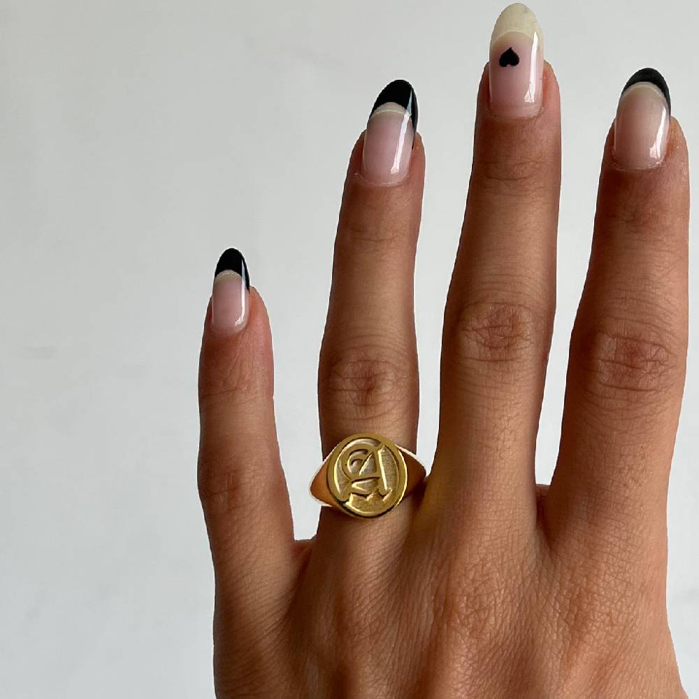 Kardelen Buchstaben Ritter Ring - 925 SILBER Sonderangebot