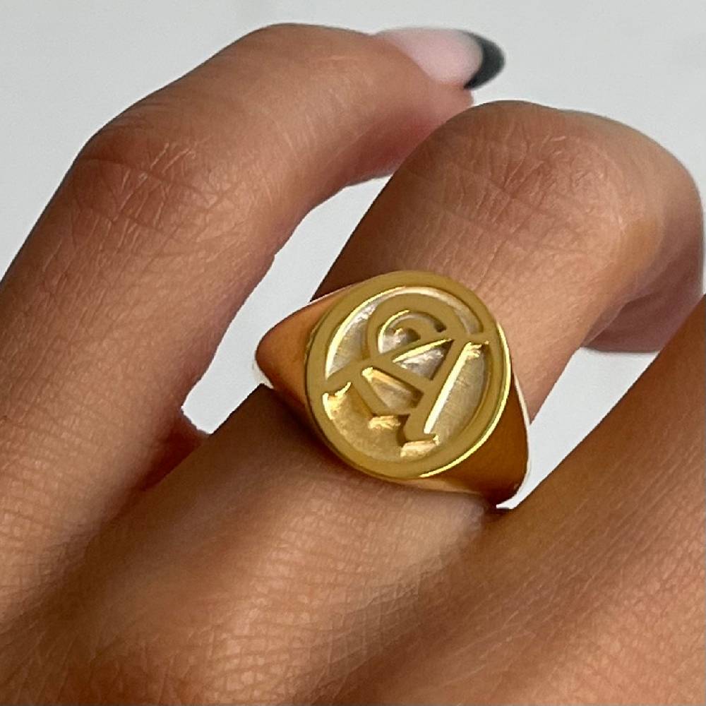Kardelen Buchstaben Ritter Ring - 925 SILBER Sonderangebot