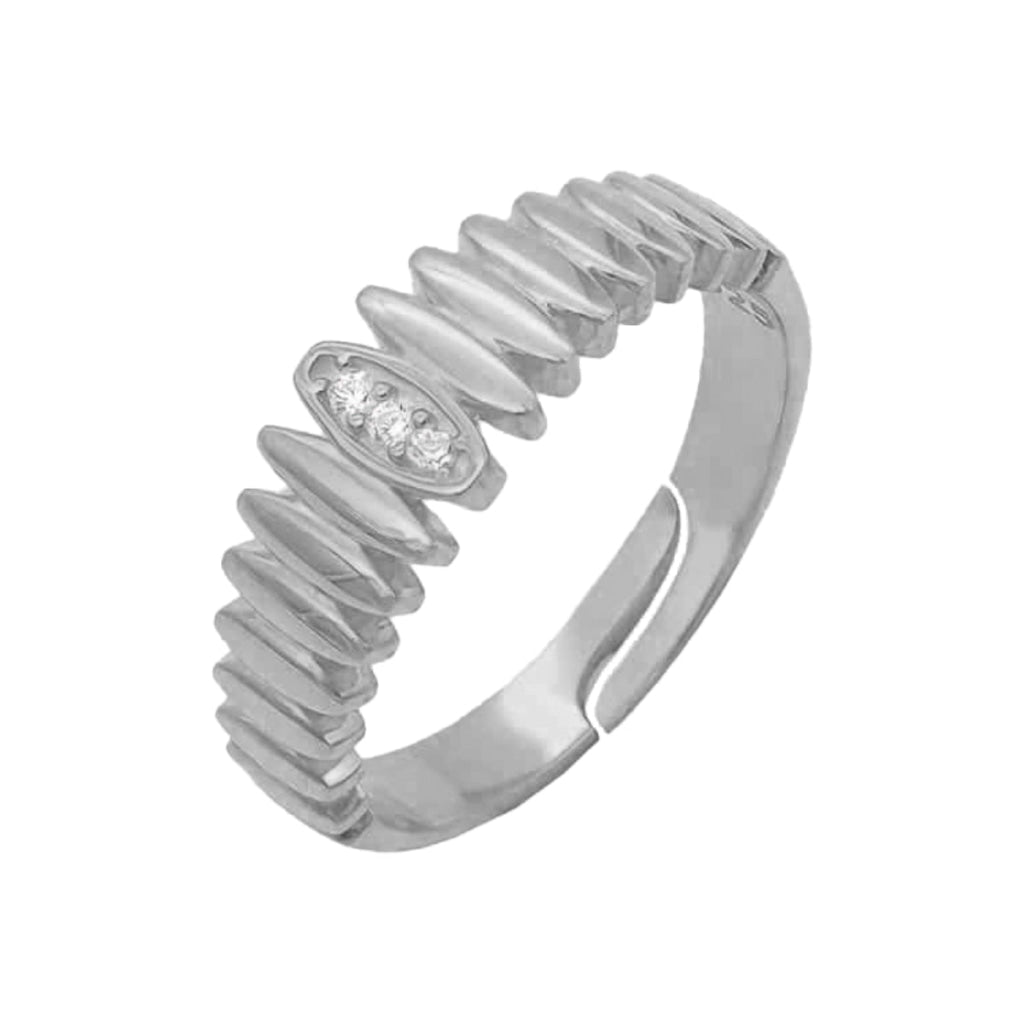 Kardelen Wave Design Zirkonia Ring - 925 SILBER Saisonschlussverkauf