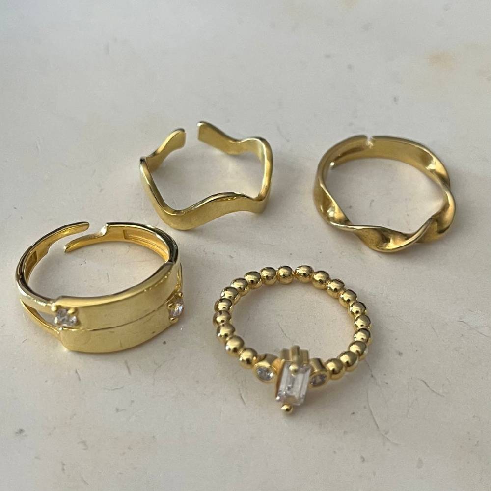 Kardelen Wave Design Zirkonia Ring - 925 SILBER Saisonschlussverkauf