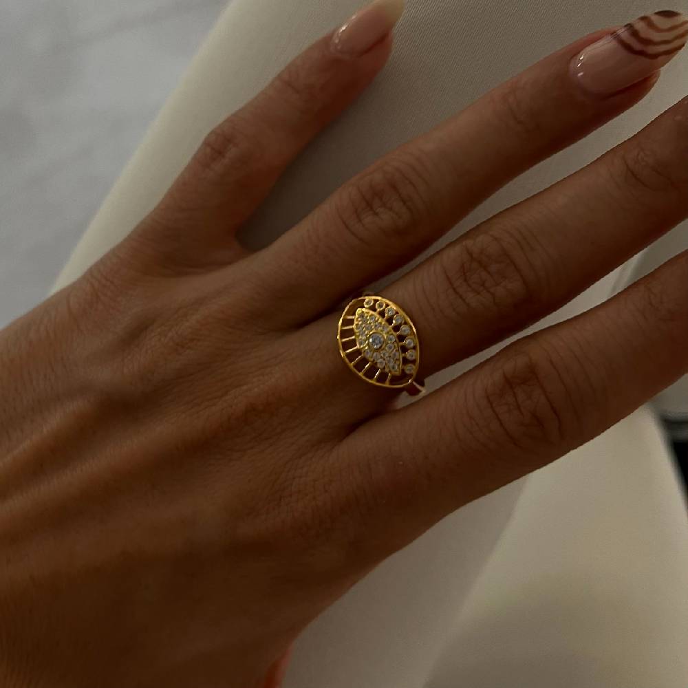 Kardelen Big Zirkonia Augen Ring - 925 SILBER Vatertagsangebot