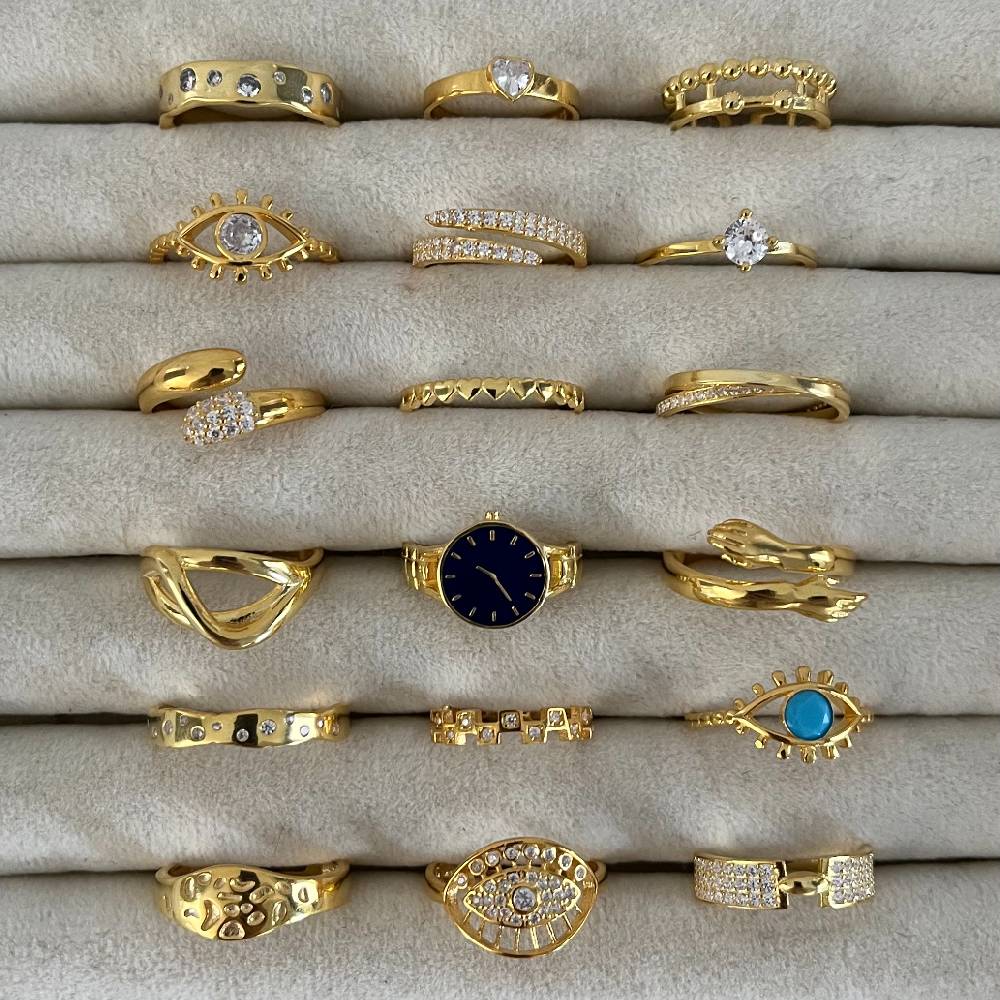 Kardelen Big Zirkonia Augen Ring - 925 SILBER Vatertagsangebot