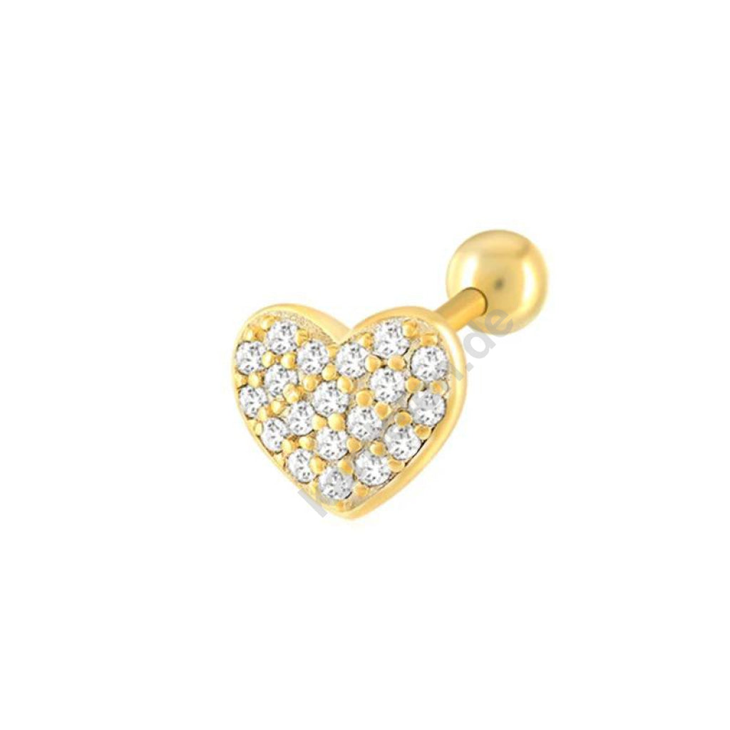 Kardelen VOLLER HERZ ZIRKONIA PIERCING - 925 SILBER Bis zu 50% Rabatt
