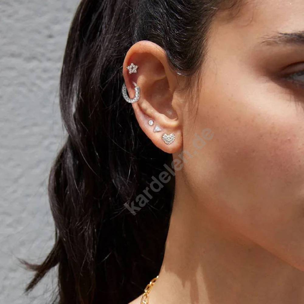 Kardelen VOLLER HERZ ZIRKONIA PIERCING - 925 SILBER Bis zu 50% Rabatt