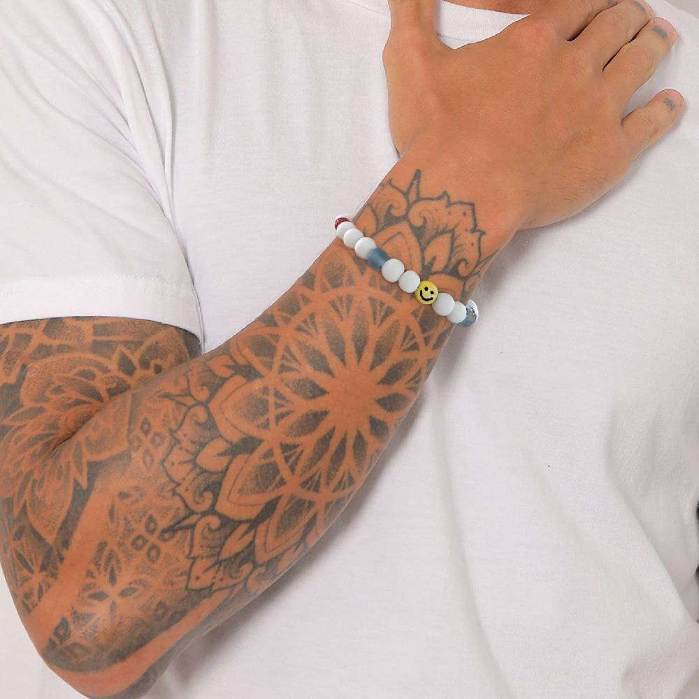 Kuzzoi Armband mit Smiling Face | Harzperlen Tägliche Deals